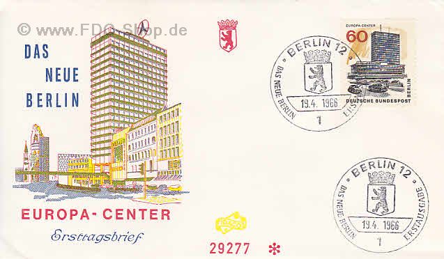 Ersttagsbrief BERLIN Mi-Nr: 260, Das neue Berlin, Europa-Center