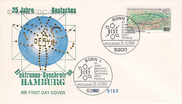Ersttagsbrief BUND Mi-Nr: 1221, 25 Jahre Deutsches Elektronen-Synchrotron (DESY), Hamburg