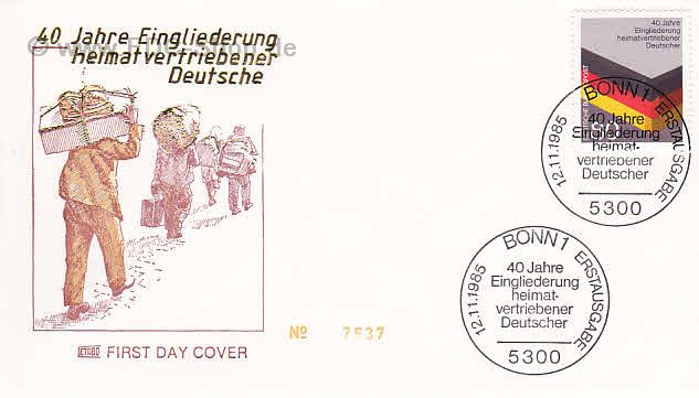 Ersttagsbrief BUND Mi-Nr: 1265, 40 Jahre Eingliederung Heimatvertriebener Deutscher
