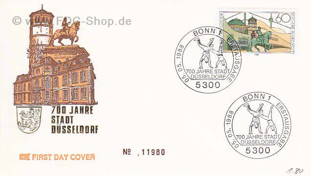 Ersttagsbrief BUND Mi-Nr: 1369, 700 Jahre Stadt Düsseldorf