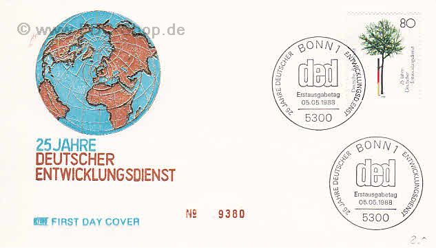 Ersttagsbrief BUND Mi-Nr: 1373, 25 Jahre Deutscher Entwicklungsdienst (DED)