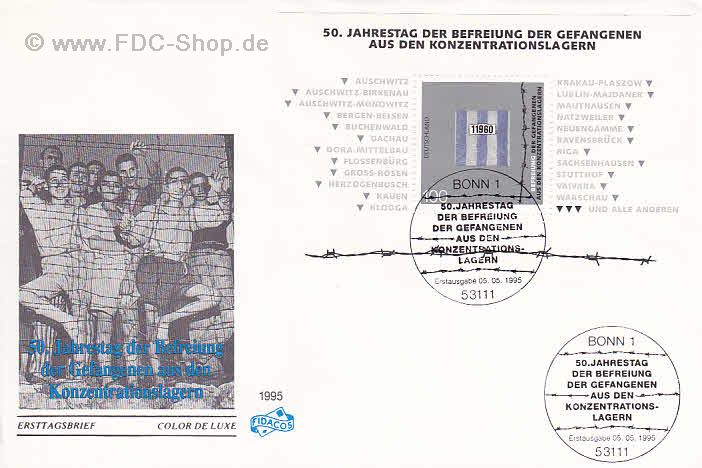 Ersttagsbrief BUND Mi-Nr: 1796, 50. Jahrestag der Befreiung der Gefangenen aus den Konzentrationslagern (Block 32)