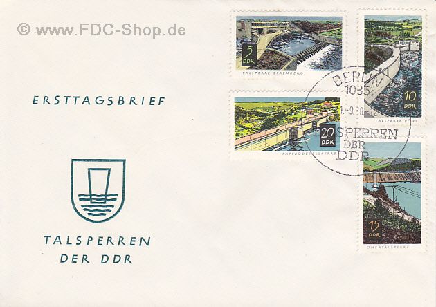 Ersttagsbrief DDR Mi-Nr: 1400-1403, Nach 1945 erbaute Talsperren