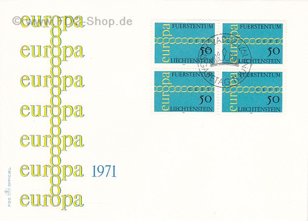 Ersttagsbrief Liechtenstein Mi-Nr: 481, Europa (Viererblock)