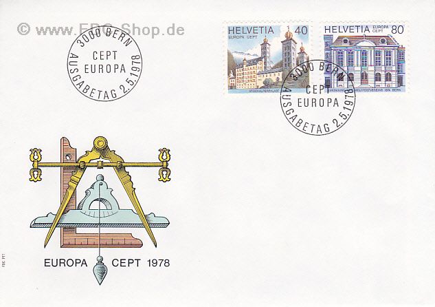 Ersttagsbrief Schweiz Mi-Nr: 1128-1129, Europa