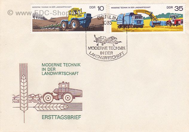 Ersttagsbrief DDR Mi-Nr: 2236+2239, Moderne Technik der Landwirtschaft