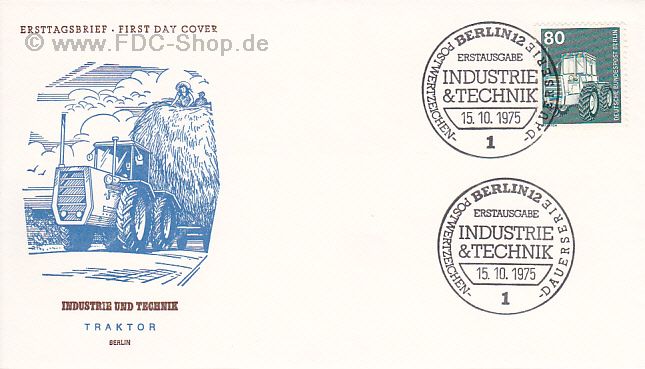 Ersttagsbrief BERLIN Mi-Nr: 501, Freimarken; Industrie und Technik; Traktor