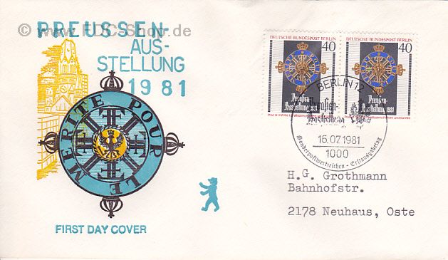 Ersttagsbrief BERLIN Mi-Nr: 648, Preußen-Ausstellung, Berlin-Kreuzberg