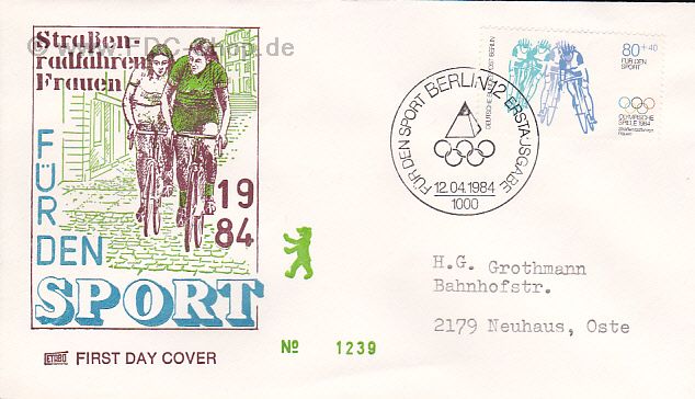 Ersttagsbrief BERLIN Mi-Nr: 717, Sporthilfe, Olympische Sommerspiele, Los Angeles
