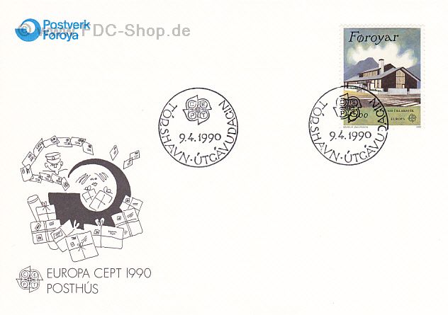 Ersttagsbrief Färöer Mi-Nr: 199, Europa: Postalische Einrichtungen