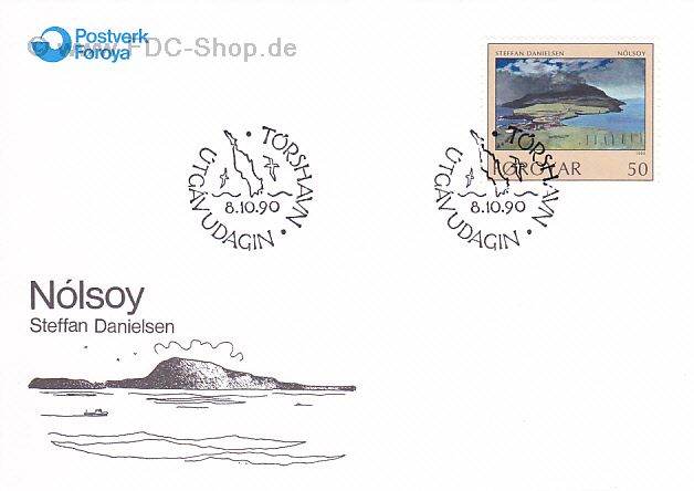 Ersttagsbrief Färöer Mi-Nr: 207, Insel Nólsoy