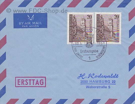 Ersttagsbrief BERLIN Mi-Nr: 233, 700 Jahre Schönenberg