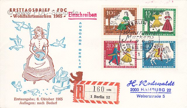 Ersttagsbrief BERLIN Mi-Nr: 266-269, Märchen