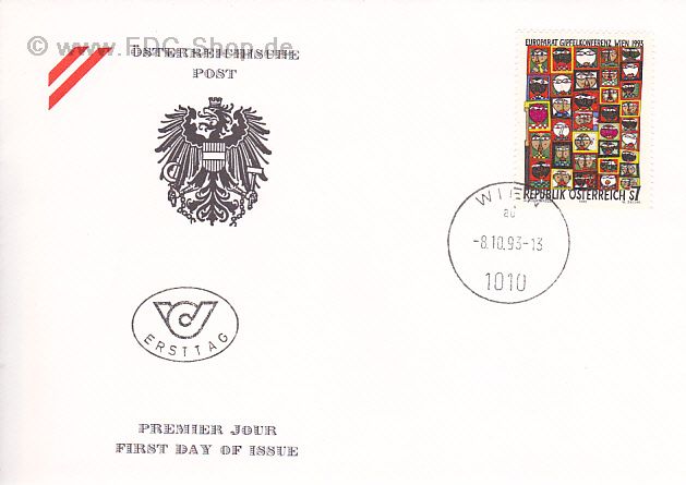 Ersttagsbrief Österreich Mi-Nr: 2111, Gipfelkonferenz des Europarates in Wien