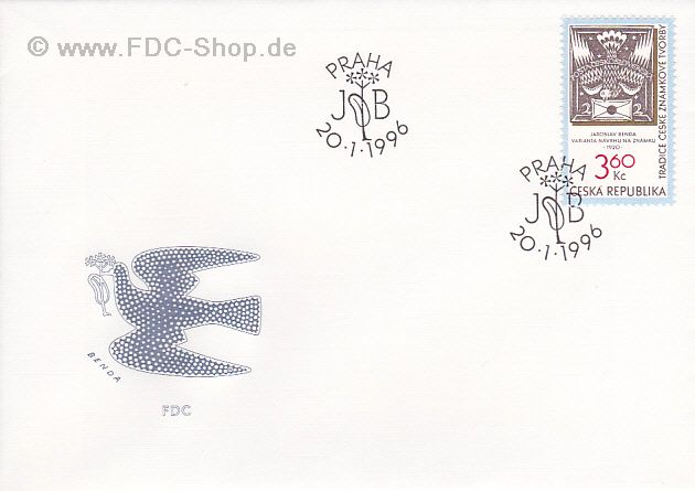 Ersttagsbrief Tschechische Republik Mi-Nr: 101, Tradition tschechischer Briefmarkengestaltung