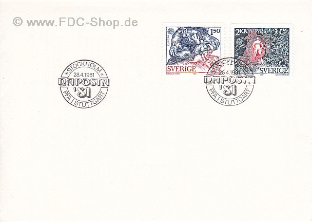 Ersttagsbrief Schweden Mi-Nr. 1141-1142, Europa: Folklore