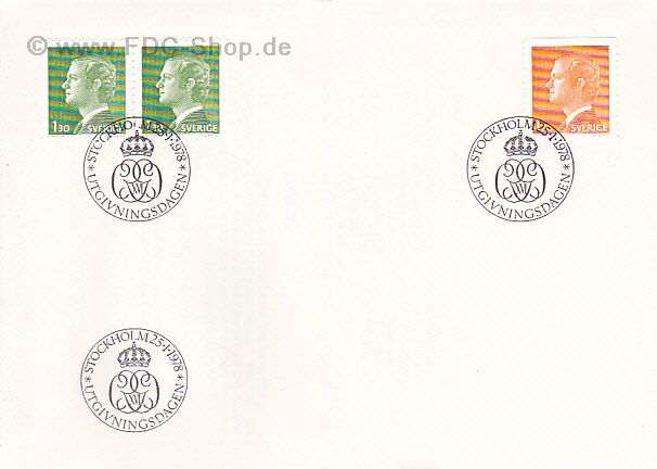 Ersttagsbrief Schweden Mi-Nr. 1012+935, Freimarke: König Carl XVI. Gustaf