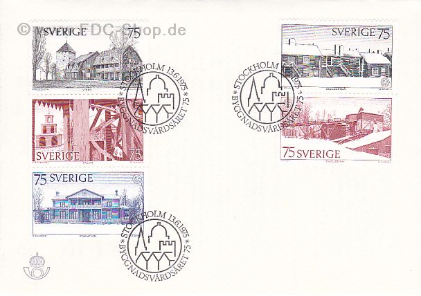 Ersttagsbrief Schweden Mi-Nr. 908-912, Europäisches Denkmalschutzjahr