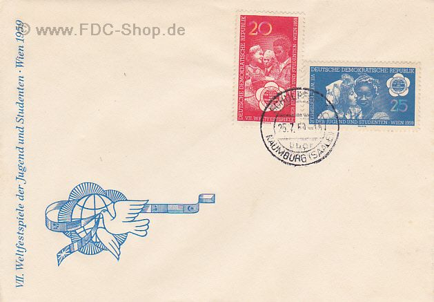 Ersttagsbrief DDR Mi-Nr: 705-706, Weltfestspiele der Jugend und Studenten, Wien