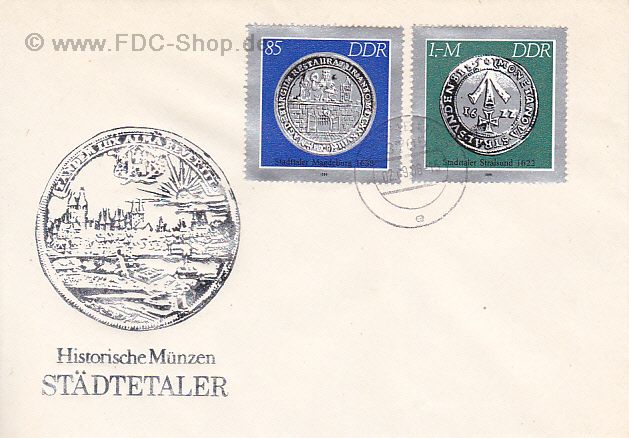 Ersttagsbrief DDR Mi-Nr: 3043-3044, Historische Münzen: Städtetaler
