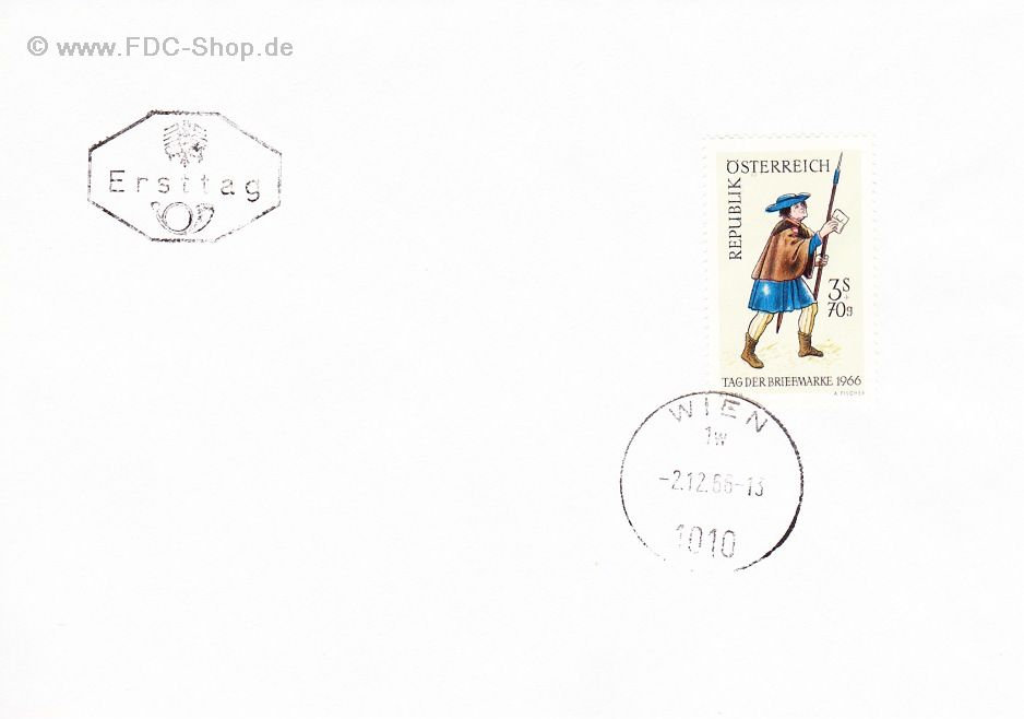 Ersttagsbrief Österreich Mi-Nr: 1229, Tag der Briefmarke 1966