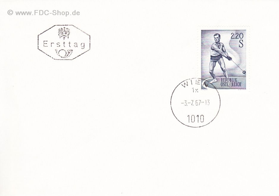 Ersttagsbrief Österreich Mi-Nr: 1242, Sport; Hammerwerfen