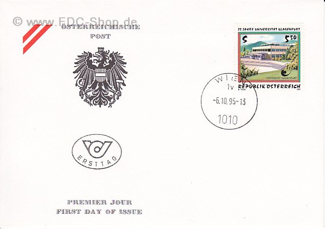 Ersttagsbrief Österreich Mi-Nr: 2171, 25 Jahre Universität Klagenfurt