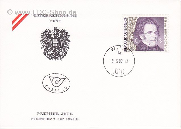 Ersttagsbrief Österreich Mi-Nr: 2219, Komponisten: 200. Geburtstag von Franz Schubert