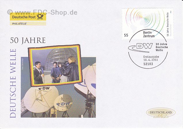 Ersttagsbrief BUND Mi-Nr: 2334, 50 Jahre Rundfunksender "Deutsche Welle"