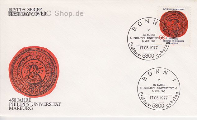 Ersttagsbrief BUND Mi-Nr: 939, 450 Jahre Universität Marburg