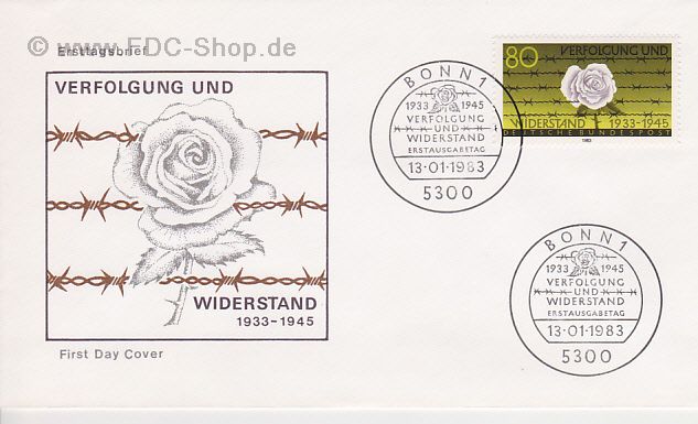Ersttagsbrief BUND Mi-Nr: 1163, Verfolgung und Widerstand 1933-1945