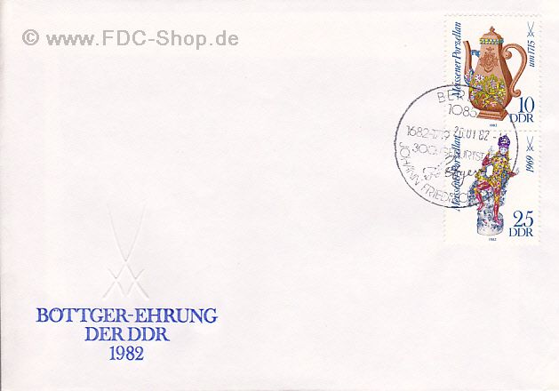 Ersttagsbrief DDR Mi-Nr: 2667+2669, Meissener Porzellan, Viererblock