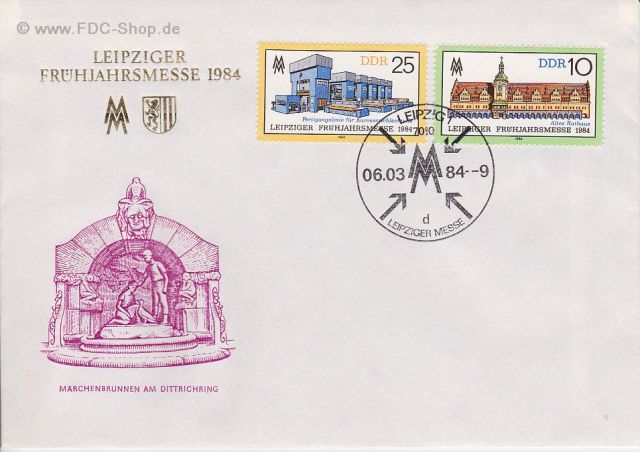 Ersttagsbrief DDR Mi-Nr: 2862-2863, Leipziger Frühjahrsmesse 1984