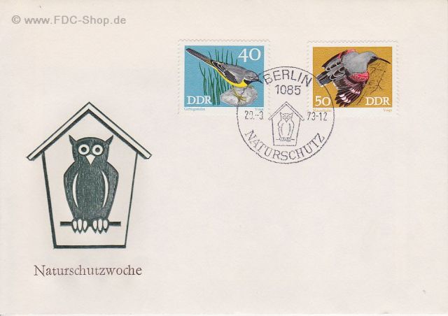 Ersttagsbrief DDR Mi-Nr: 1840+1941, Geschützte Singvögel