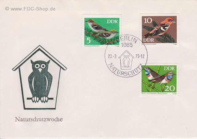 Ersttagsbrief DDR Mi-Nr: 1834+1935+1837, Geschützte Singvögel