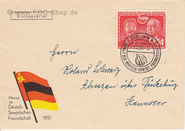 Ersttagsbrief DDR Mi-Nr: 297, Deutsch-Sowjetische Freundschaft