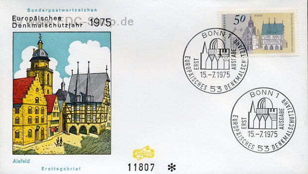 Ersttagsbrief BUND Mi-Nr: 860, Europäisches Denkmalschutzjahr