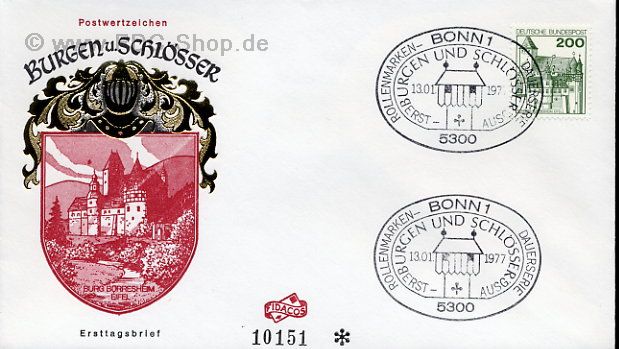 Ersttagsbrief BUND Mi-Nr: 920, Freimarken: Burgen und Schlösser
