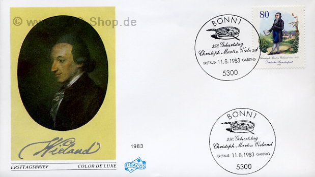 Ersttagsbrief BUND Mi-Nr: 1183, 250. Geburtstag von Christoph Martin Wieland