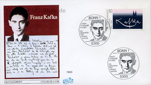 Ersttagsbrief BUND Mi-Nr: 1178, 100. Geburtstag von Frank Kafka