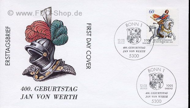 Ersttagsbrief BUND Mi-Nr: 1504, 400. Geburtstag von Jan von Werth