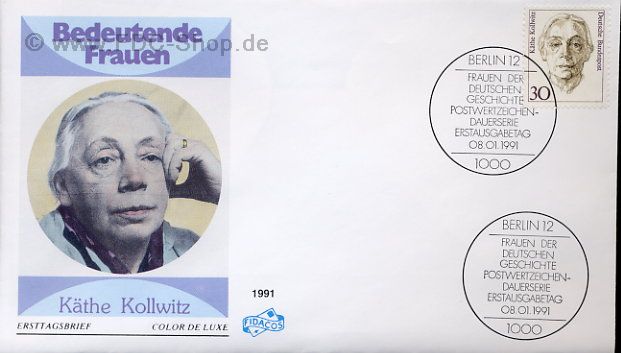 Ersttagsbrief BUND Mi-Nr: 1488, Freimarke: Frauen der Deutschen Geschichte; Käthe Kollwitz (Stempel Berlin)