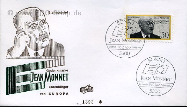 Ersttagsbrief BUND Mi-Nr: 926, Ernennung von Jean Monnet zum Ehrenbürger Europas