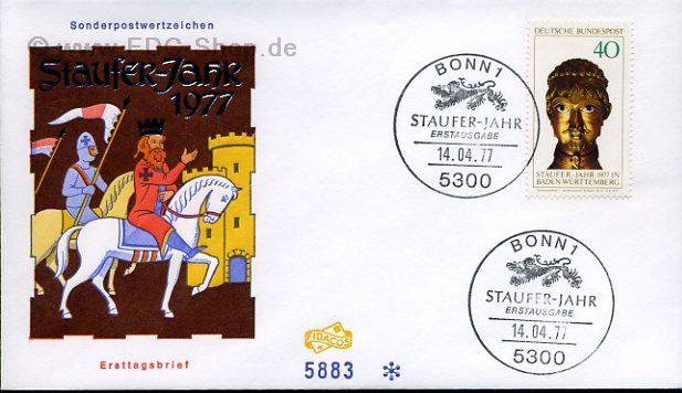 Ersttagsbrief BUND Mi-Nr: 933, Stauferjahr in Baden-Würtemberg