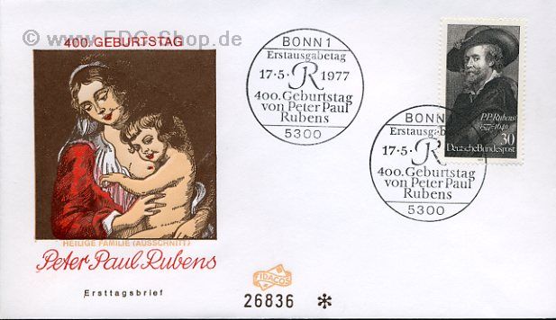 Ersttagsbrief BUND Mi-Nr: 936, 400. Geburtstag von Peter Paul Rubens