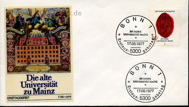 Ersttagsbrief BUND Mi-Nr: 938, 500 Jahre Universität Mainz