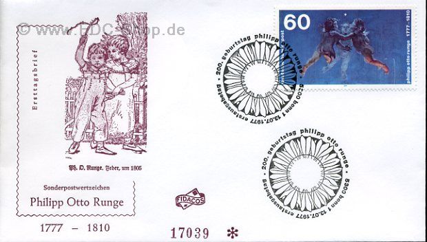 Ersttagsbrief BUND Mi-Nr: 940, 200. Geburtstag von Philipp Otto Runge