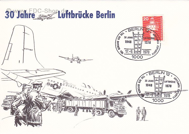 Sonderbrief BUND Mi-Nr: 848, 30 Jahre Luftbrücke Berlin