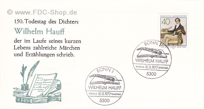 Ersttagsbrief BUND Mi-Nr: 954, 150. Todestag von Wilhelm Hauff