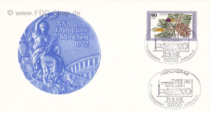 Sonderbrief BUND, Mi-Nr. 1027, 10 Jahre Olympische Spiele, München